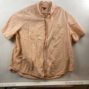 George Mens 3XL Short-Sleeve Cotton Shirt Peach